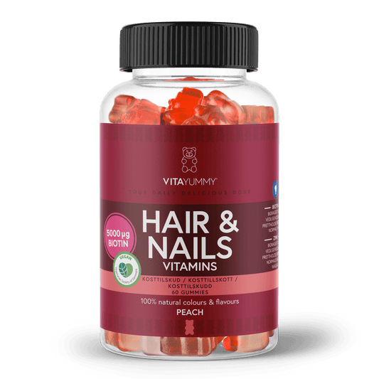VitaYummy, Hair & Nails, 60stk, Peach (Vegan)