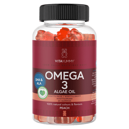 VitaYummy, Omega 3, 60stk, Peach (Vegan)