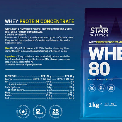 Whey-80 Myseprotein, 1 kg